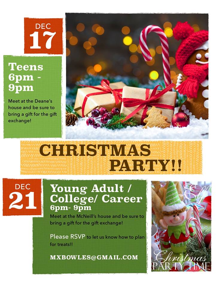 SRPC College and Career Christmas Party: Dec. 21 6PM